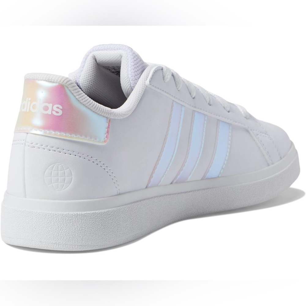 NIB Adidas Sneakers Grand Court 2.0 K GY2326 white w/ iridescent stripes Tennis